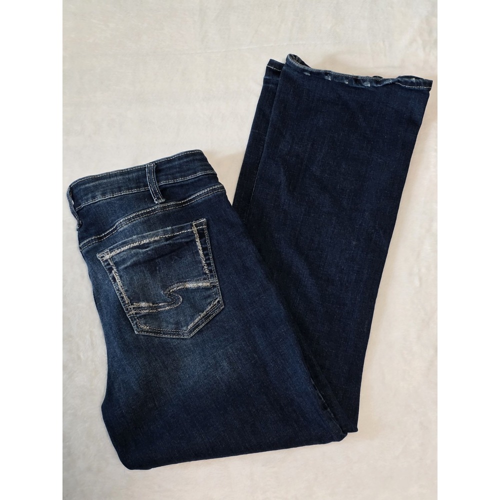 silver jeans co womens size 33x31 dark wash suki bootcut denim jeans western